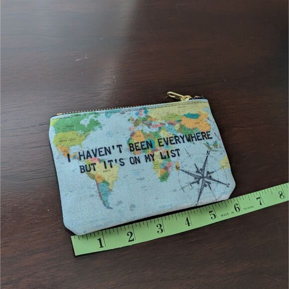 Travel Quote Zipper Pouch | “I Haven’t Been Everywhere But It’s On My List” Bag - Picture 4 of 5